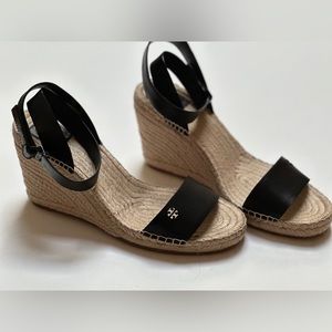 Tory Burch Black Espadrille Heeled Sandals